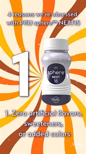 What product are we obsessed with this holiday season? PKU sphere™ NEXT15 is topping the list! If you're struggling with formula battles ("It tastes weird!" "She can’t drink this much!"), you need to add this little GMP-based PKU formula to your list. Here are 4 reasons why we love it: 1️⃣ No artificial flavors, sweeteners, or added colors 2️⃣ Small bottles, small volume, perfect for little hands 3️⃣ The lowest* sugar in the category 4️⃣ One study showed it's gentler on digestion with fewer GI s