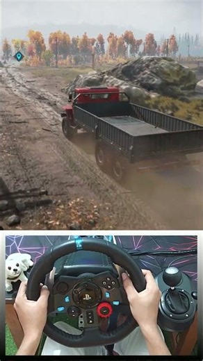 Delivering Cargo Through Deep Mud & Forest Roads [SnowRunner Steering Wheel Setup]