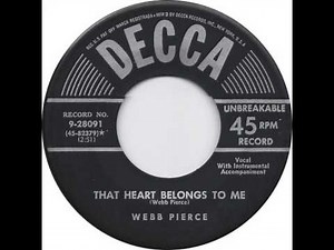 Webb Pierce - That Heart Belongs To Me (1952 Music Video) | #5 Country Song