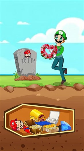 Mario's Funeral Gone Wrong! 😱😭 #Shorts #Gaming #Mario #Waluigi #Animation #FunnyGaming #GamingShorts