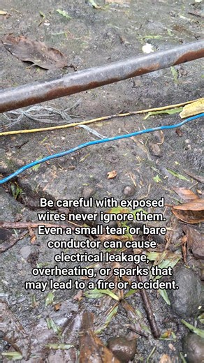 Be careful with exposed wires never ignore them. Even a small tear or bare conductor can cause electrical leakage, overheating, or sparks that may lead to a fire or accident. If you spot one, report it immediately, isolate the circuit, and let a qualified person fix it. In electrical work, small problems today often become big disasters tomorrow. Protect your home, protect your team fix it before it’s too late. #fblifestyle | Electrician Philippines