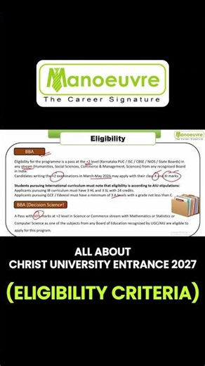 Christ University BBA Entrance 2027 | Complete Eligibility Criteria Explained 📑