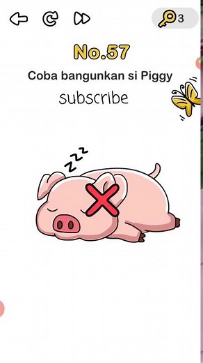 Brain out level 57 | coba bangunkan si piggy | 2020