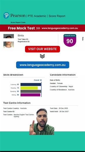 Another Perfect 90 in PTE Test 💯🎯 Book Your Free Trial Class Now: ☎ 61455566654 #pte #pteacademic #pearsontestofenglish #languageacademy #languageacademyaustralia #pteonlineclassses #ptetipsandtricks #ptetips #ptepreparation #ptecore #ptecoreonlineclasses #ptebyvarundhawan