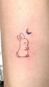 35K views · 64K reactions | Rabbit . . . . . . . #finelinetattoo #koreatattoo #tattoo #linetattoo #lineworktattoo #linework #koreantattoo #minitattoo #smalltattoo #seoultattoo #friendshiptattoo #서울타투 #tattoodesign #한국타투 #animationtattoo #커플타투 #홍대타투 #animetattoo #우정타투 #애니메이션타투 #ハローキティ #rabbittattoo #토끼타투 #moontattoo | 지브타투 | Facebook