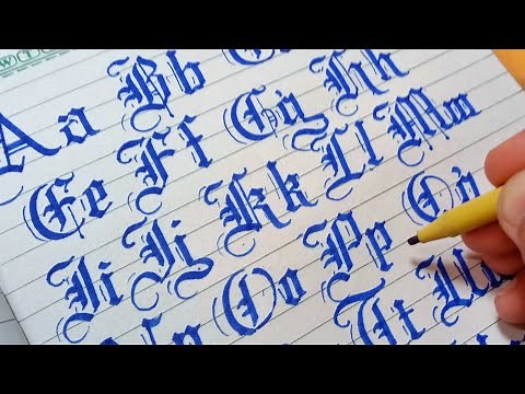 caligrafia gótica de a a z letras maiúsculas e minúsculas