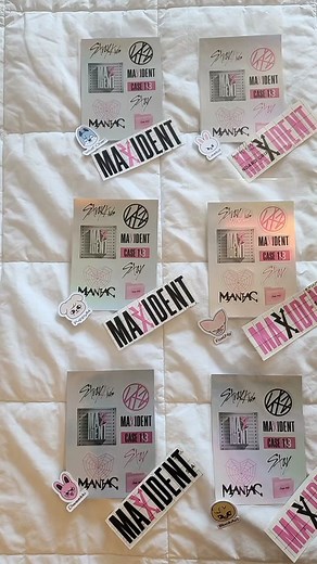 These are the freebies I made for Texas Day 2!! Stickers, pins, decals, and concert shirt iron-ons #skz #straykidsstay #스트레이키즈 #straykids #3racha #kpop #maniacencore #skztour #fyp