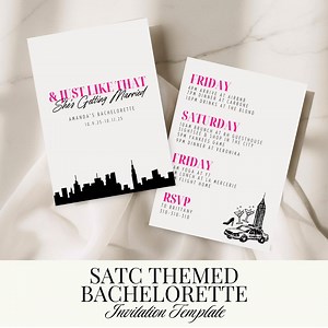 Sex and the City Theme Bachelorette Invitation Template | New York Bachelorette Itinerary | Printable Invitations | Editable Templates - Etsy