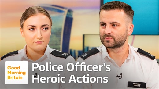 Officer's Outstanding Courage Recognised at National Police Bravery Awards. The National Police bravery awards last night celebrated the extraordinary acts of courage carried out by 102 police officers. The winners of this year's National Police Bravery Award, MPS PCs Alannah Mulhall and Joe Gerrard, were both brutally stabbed when they tried to detain a man with a knife in central London in 2022 and keep the public safe. | Good Morning Britain