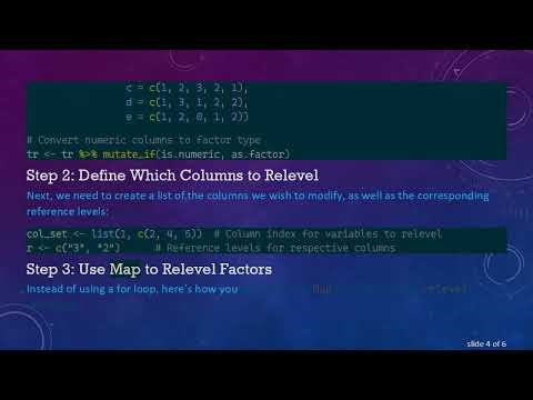 How to Relevel Multiple Variables in R Using a For Loop