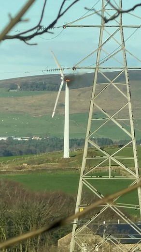 65K views · 145 reactions | This footage of a wind turbine on fire on the hills above Colne was captured by Sean Speakman. Flames and smoke can be seen pouring from the turbine and it is believed emergency services have been alerted. Although it’s rare for these turbines to catch fire the most common causes are lightning strikes, electrical malfunctions (like short circuits), and mechanical failures which can ignite lubricants, hydraulic oils and plastics. | Burnley Express | Facebook