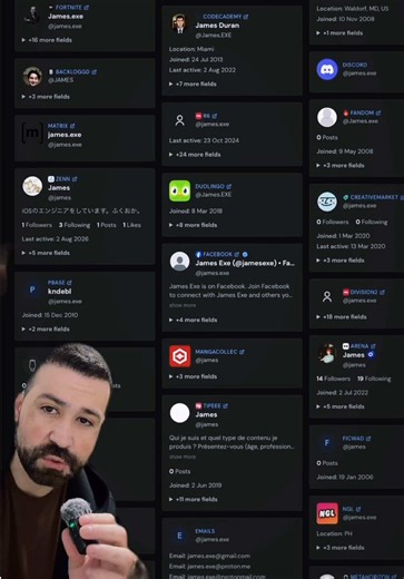 Com apenas o nome de usuário ou o email de uma pessoa esse site é capaz de rastrear tudo sobre ela. Vc consegue descobrir onde esse email ou usuario esta cadastrado, como discord, steam, instagram, facebook e etc! #dicasdesites #sites #tecnologia #pc #informatica
