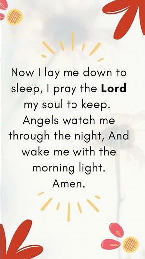 Now I Lay Me Down To Sleep Prayer