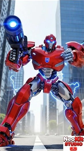 Tiny Red Kitten, Giant Robot – Unexpected Friendship!”#cats #robot