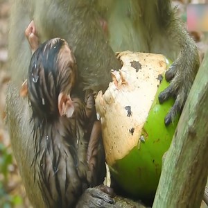 Why is the baby monkey so wet? #monkey | Daily Monkey