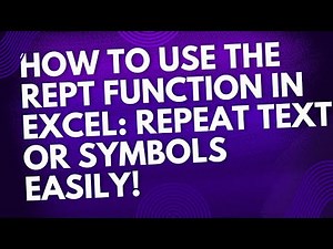 How to Use the REPT Function in Excel: Repeat Text or Symbols Easily!