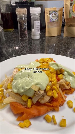 Sweet Potato, Chicken & Corn Dish