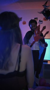 Stock Video People Dancing And Drinking At A Halloween Party Live Wallpaper