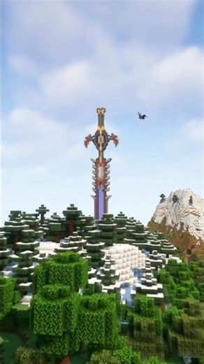 I turned a giant sword into a portal in my Minecraft world… how’d I do?