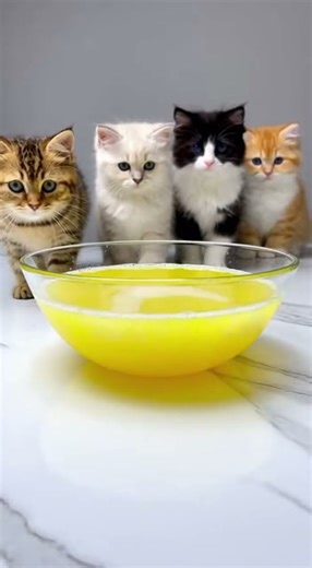 🍋🧊 Summer Spring ASMR! UHD Kittens Play with Lemon Yellow & Sparkling Water #catasmr #relaxingsounds