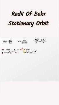 Radii Of Bohr Stationary Orbits