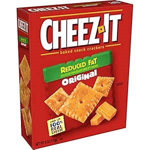 Cheez-It Cheese Crackers, Baked Snack Crackers, Office and Kids Snacks, Reduce Fat Original, 6oz Box (1 Box)
