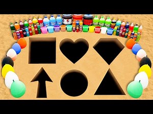 How to Make Triangle Circle Square Heart Diamond Up Arrow with Orbeez, Fanta, Coca Cola vs Mentos