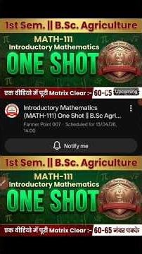 Introductory Mathematics (MATH-111) One Shot | B.Sc Agriculture 1st Semester | ‪@AgriFarmerPoint‬