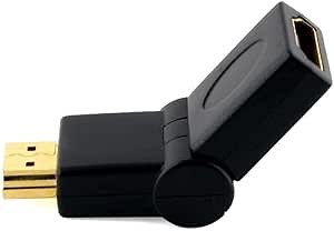 Menotek HDMI Right-Angle 180 Degree Swivel/Swiveling Male to Female HDMI Adapter