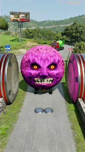 Mixed Colours Cement Truck vs Hydraulic Crush - BeamNG.Drive