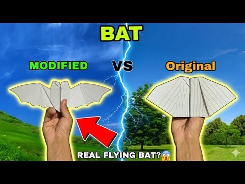 Original vs Modified Paper Bats (Flapping Wings!) Flying Comparison and Making Tutorial