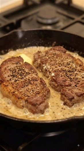 🥩 Steak au Poivre | Classic French Peppercorn Steak with Creamy Sauce