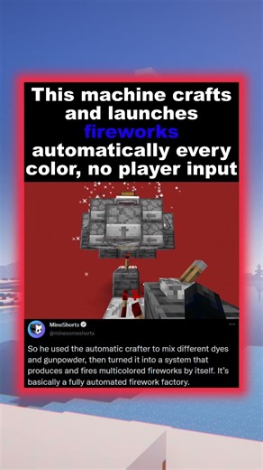 Automatic Firework Machine in Minecraft (Every Color)