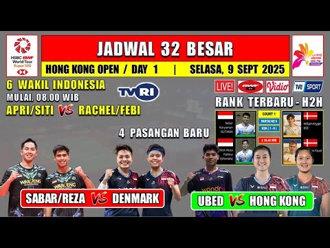 Jadwal Hong Kong Open 2025 Hari Ini Day 1 ~ SABAR/REZA vs DENMARK ~ 6 Wakil Indonesia