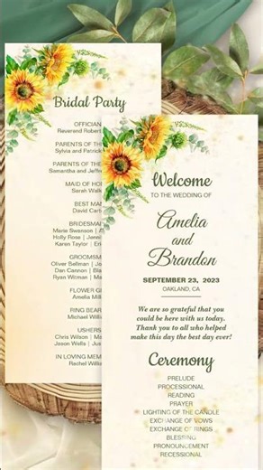 Sunflower Wedding Cards | Rustic & Bright Personalized Designs