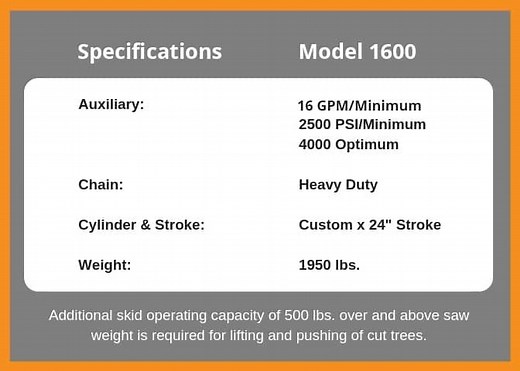 Models/Specifications - Marshall Tree Saw