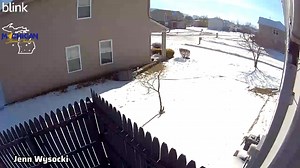 The Trash Can Wind-O-Meter has verified quite nicely today as Jenn found her trash can had relocated to her neighbor Scott’s yard. Thank you for dropping this awesome video in our comments, Jenn! | Michigan Storm Chasers