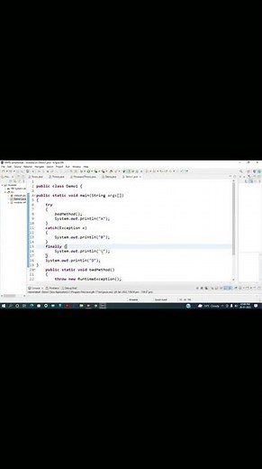 Q3. Java Exception Handling interview question | find the output #codingexperiment #shorts #java