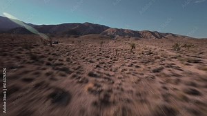 Following the contours of the Mojave Desert's rugged landscape at Cache Creek and over Joshua trees in a fast first-person view drone