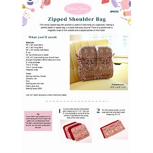 Debbie Shore Zipped Shoulder Bag Instructions