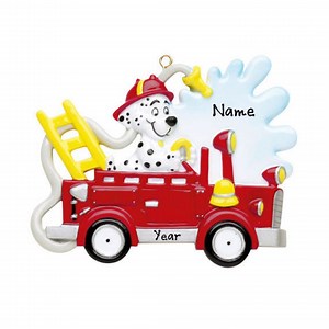 Paw Patrol Fire Engine Personalized Ornament - Custom Gift for Firefighter - Kids Ornament With Name - Christmas Gift for Boys Fire Truck - Etsy