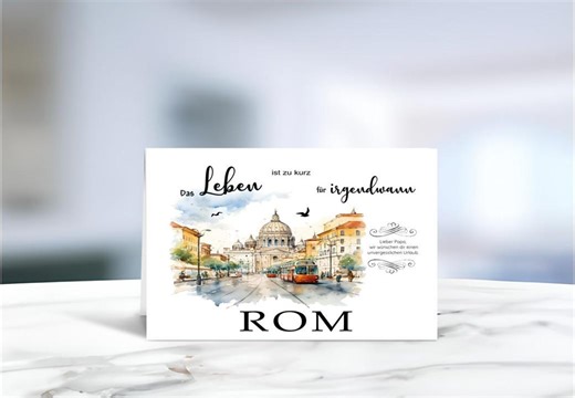 Karte Rom Skyline | Italien Rom | Postkarte Und Klappkarte | 8 Motive Zur Auswahl | Hochzeit Einladung | Souvenir Geschenkidee - Etsy