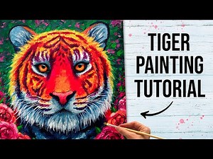 Tiger Painting Art Tutorial | How to Paint a Colorful Tiger in Acrylics
