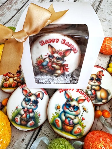 Personalized Easter Bunny Cookies, Honey Sugar Cookies, Edible Print Treats - Etsy