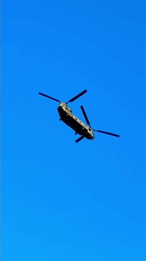 Chinook chopper fly above the town UK