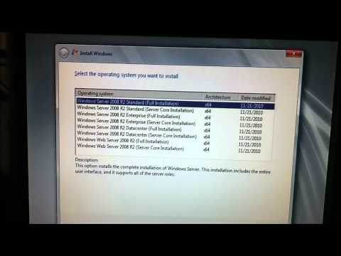 Installing Windows server 2008r2 (Enterprise Edition)