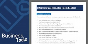 Interview Questions for Room Leaders in Private Early Years Settings