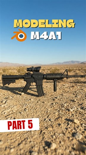Modeling M4A1 in Blender Part 4 | Adding Small Details! Full Tutorial Is On My YouTube Channel (Link Is In Comments) #3d #3dartist #3danimation #3DModeling #blender #jaggustudio | Jaggu Studio