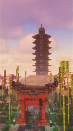 I built a Chinese-style tower in Minecraft inspired by traditional Asian architecture. #minecraft