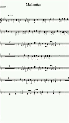 Partitura Trompeta:Las Mañanitas